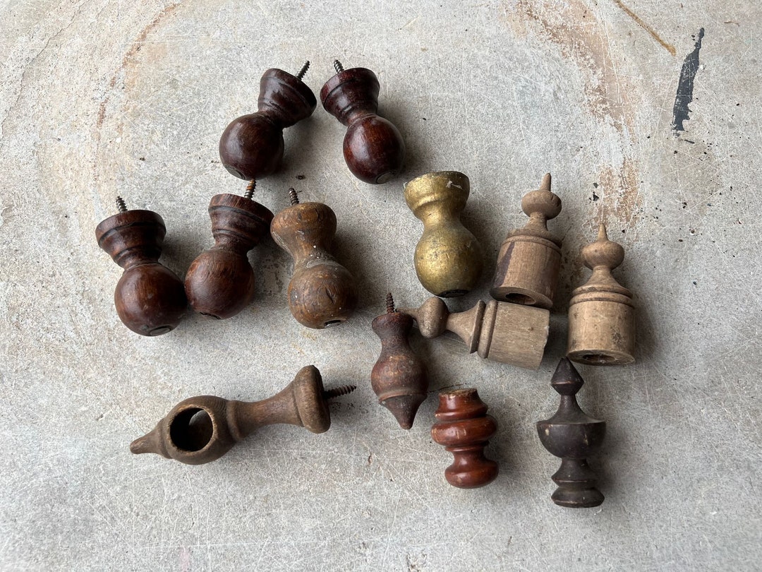 Lot of Vintage Wood Finials & Knobs Reclaimed Architectural Etsy