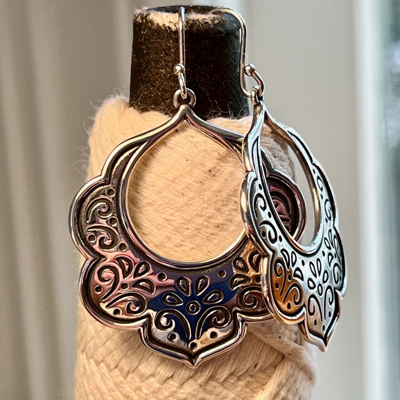 Retired JAMES AVERY Sterling Silver Earrings Dangle Etched Etsy