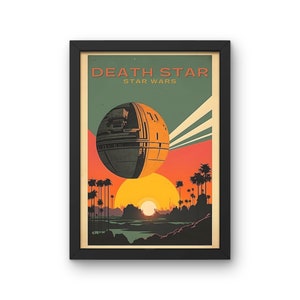 Death Star / Star Wars Vintage Poster, Travel Wall Art Print, Gift For Travelers, Gift For Adventurers, Home Decor