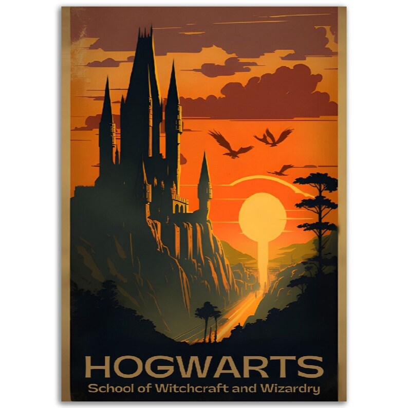 Hogwarts / Harry Potter Vintage Poster, Travel Wall Art Print, Gift for ...