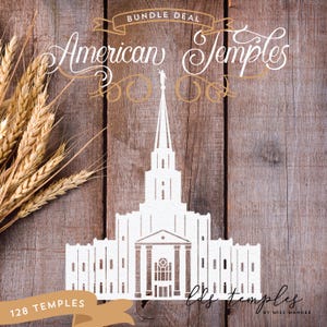 Paquete de templos estadounidenses: 128 archivos de corte para templos mormones de EE. UU.: descarga digital: SVG, vectores, Cricut, siluetas, imágenes prediseñadas