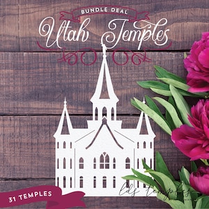 Utah Tempel Bundle - 29 Utah LDS Tempel Schnittdateien - Digitaler Download - SVG, Vektor, Cricut, Silhouette, Clip Art