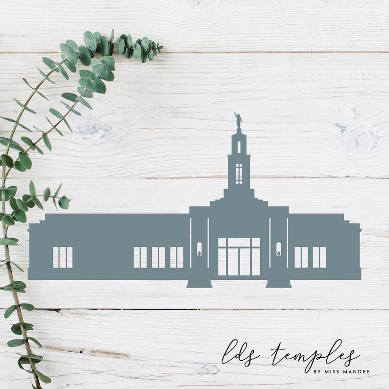 Renovated Baton Rouge, Louisiana LDS Temple Cut File Digital Download SVG, Vector, Cricut, Silhouette, Clip Art image 1