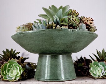 Art Deco Green Centerpiece Bowl