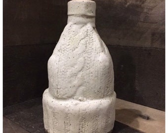 Winter Hat Stoneware Bottle Vase
