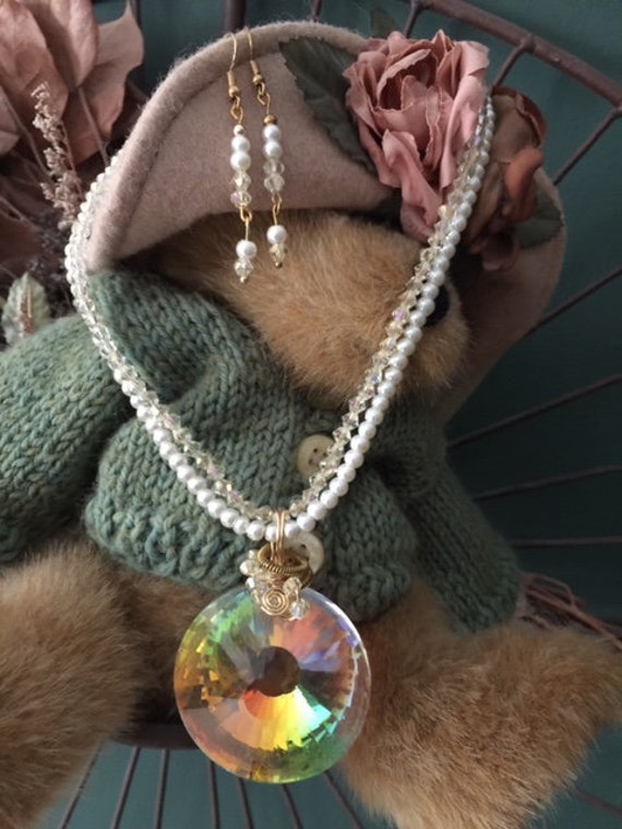 Viking Knit ~ Handmade ~ 18 Necklace ~ Lobster Claw Clasp ~ Matching Earrings ~ Free Shipping ~ Gift Boxed