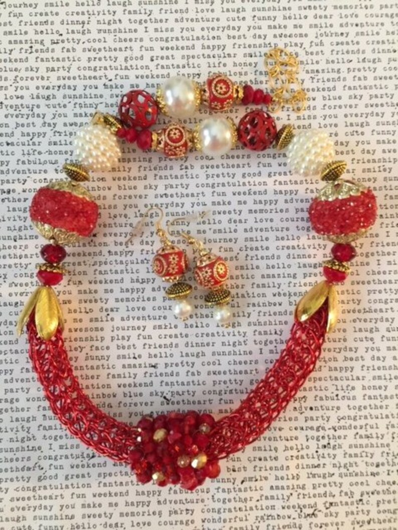 Viking Knit ~ Handmade ~ 18 Necklace ~ Lobster Claw Clasp ~ Matching Earrings ~ Free Shipping ~ Gift Boxed
