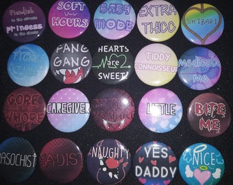 Kink Themed Buttons