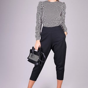Baggy Hose | Hohe Taille Hose | Freund Hose | Wolle Hose | Baggy Wolle Hose | Kohle schwarze Hose | Vintage Hose