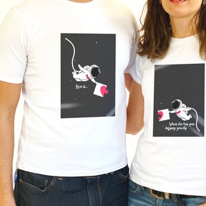 Coppia Tshirt Personalizzate - Amore - Love - Lui e Lei - [PERSONALIZZA  NOMI] - Festa Innamorati - Maglietta - SanValentino - Idea Regalo Fidanzata  - Regalo per Coppia - T-shirteria