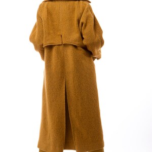 Oversized Double Breasted Faux Fur Teddy Coat, Teddy Coat, Long Coat, Maxi Coat, Mustard Wool Coat, Plus Size Coat, Winter Coat, Wool Coat image 5