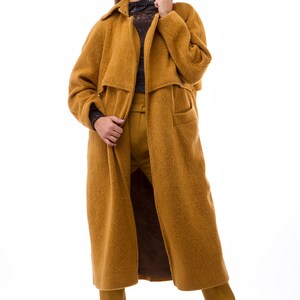 Oversized Double Breasted Faux Fur Teddy Coat, Teddy Coat, Long Coat, Maxi Coat, Mustard Wool Coat, Plus Size Coat, Winter Coat, Wool Coat image 2