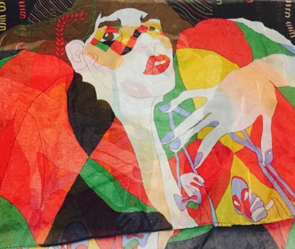 Miu Miu Colorful Harlequin 100% Silk Scarf Shawl | Etsy