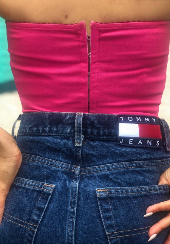 blue washed mom jeans