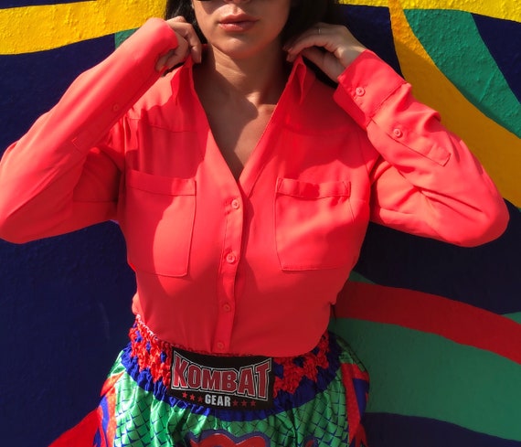 Neon Pink Vintage Blouse