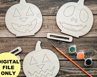 Jack O Lantern Paint Kit with Stand SVG File & Marketing Photos, Laser svg, Glowforge Digital File, halloween svg, spooky fall svg