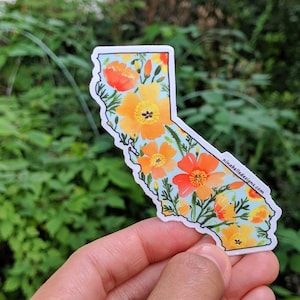 California Sticker. California decal. California vinyl sticker. Stickers laptop. California Poppy sticker. Poppy sticker. decal stickers