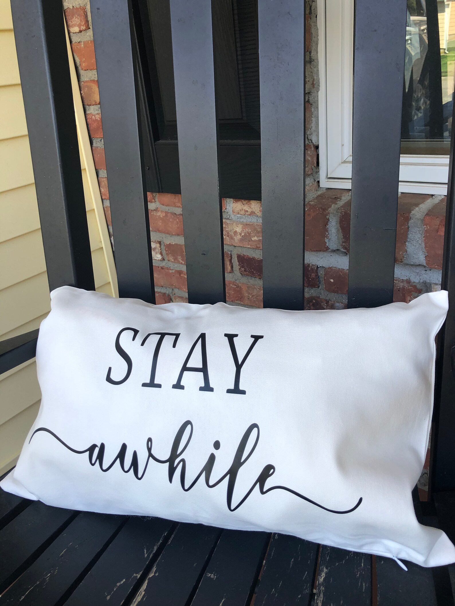 Porch To Our Porch Pillow/Stay Awhile Etsy