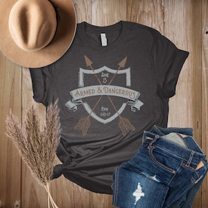 She is Armed & Dangerous Christian Tee, Ephesian 6:10-17, Boho/Western Style, Armor of God Women&#39;s T-shirt