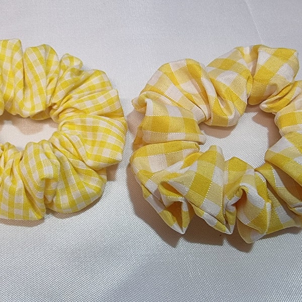 Yellow gingham scrunchies | Back to school | School uniform | Gift | Made to order | Summer | Gingham | Hair accessories |