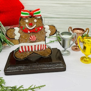 Gingerbread Girl Cookie Contest Winner-Gold/Silver/Bronze Trophy or Christmas Tree - Christmas Party Trophy, Award or Centerpiece