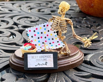 Handmade Costume, Best Design - Halloween Skeleton Costume Trophy, Award or Decoration