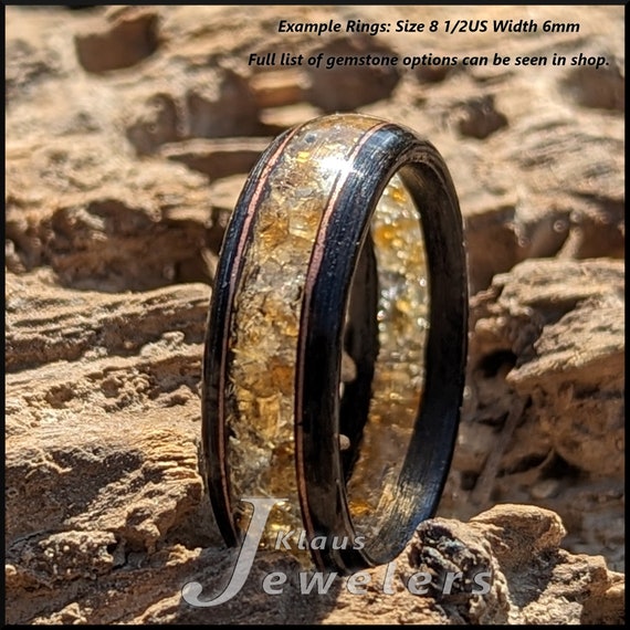 Citrine Wooden Ring Floating Inlay Brazilian Citrine Handmade in US Allergy Free Crafted to Order Etsy