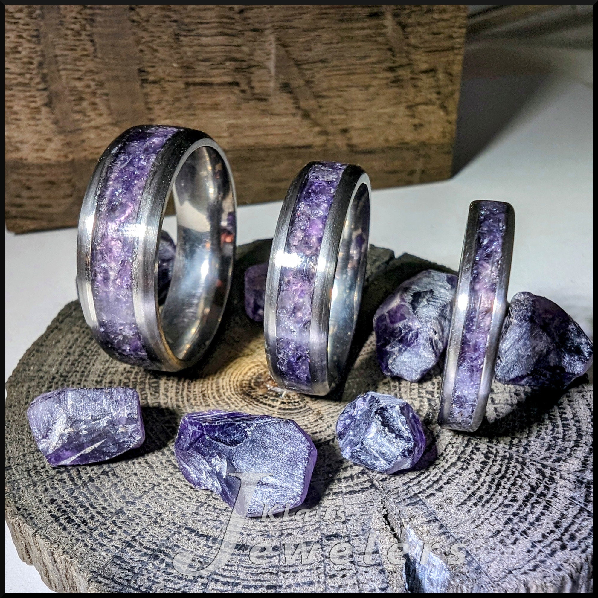 Titanium amethyst ring sale