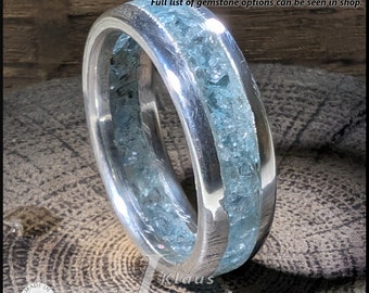 Garnet Silver Ring : Floating Inlay - Pyrope and Rhodalite Garnet ...