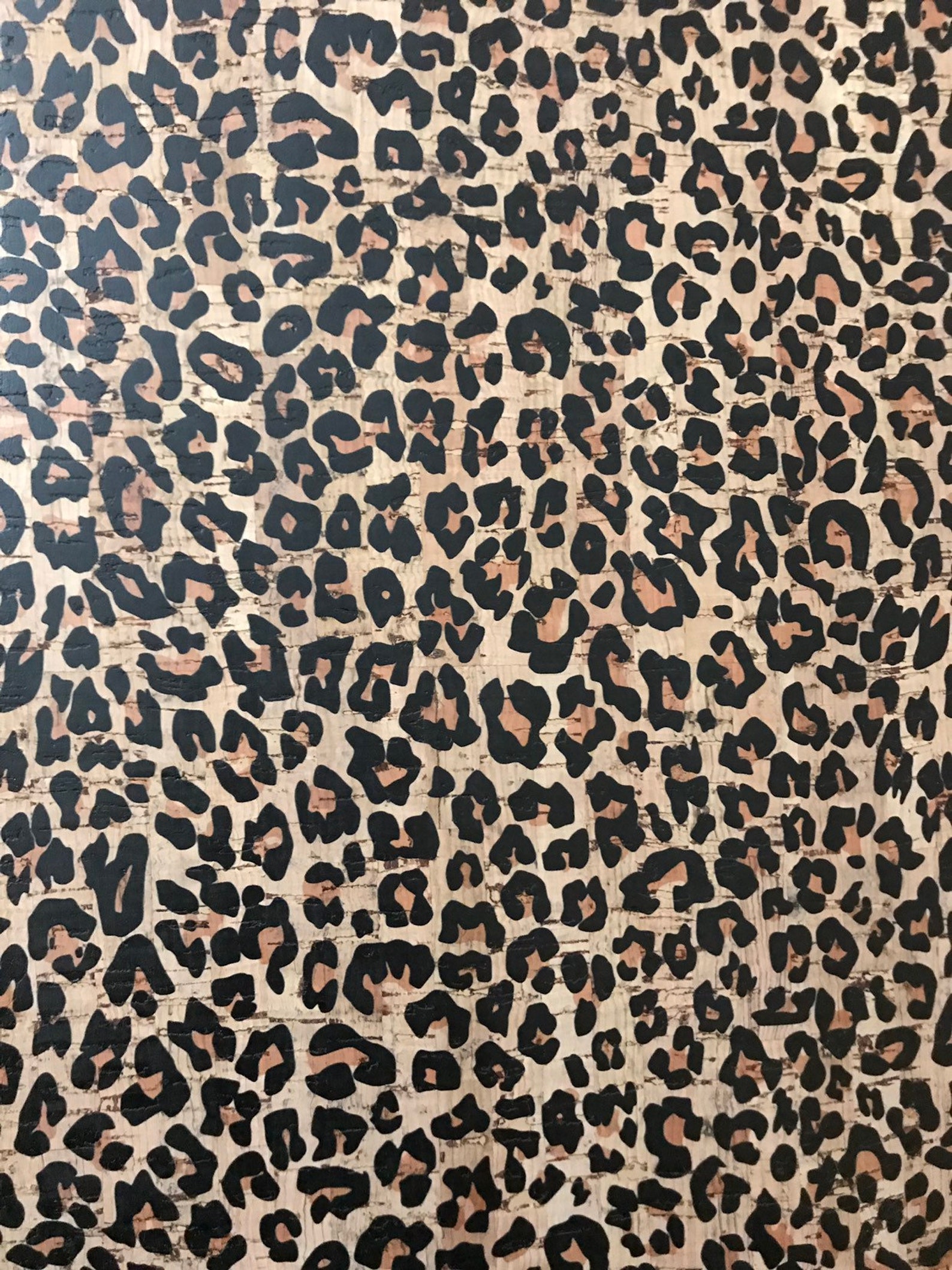 Cork Fabric Leopard Print Cork Ecofriendly Made in Etsy