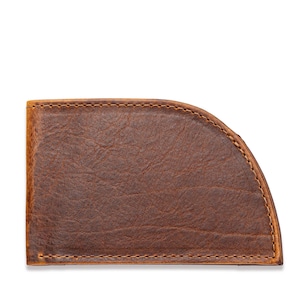 Cartera de bolsillo frontal Rogue en piel de bisonte americano para hombre, hecha en EE. UU., regalo para hombre, cartera de cuero