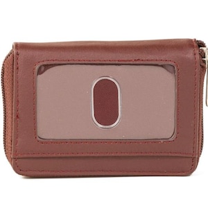 Cartera con cremallera y cierre de acordeón con bloqueo RFID