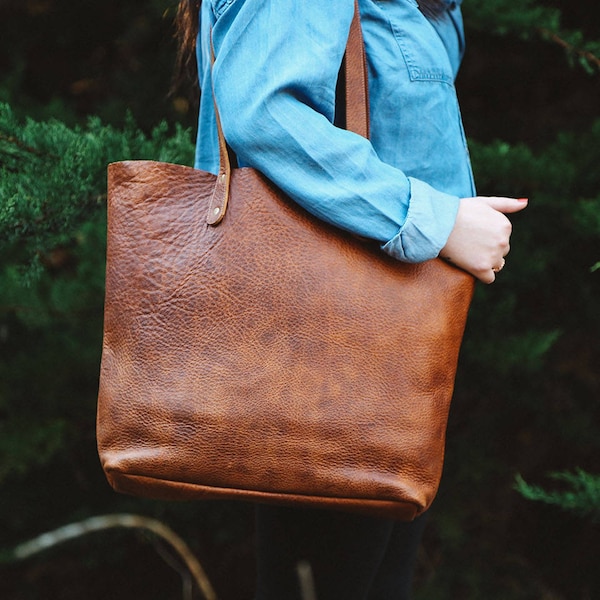 Fore Street Einkaufstasche - Made in Maine Top Grain Leder Tote - Rogue Industries