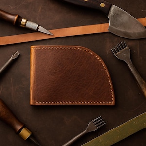 American Bison Leather Front Pocket Wallet - Slim RFID Wallet, Made in USA