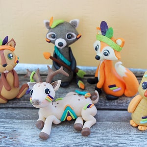 Woodland cake topper,woodland baby shower cake topper,fox cake topper,forest animals cake topper,woodland baby shower decorations,polymers c