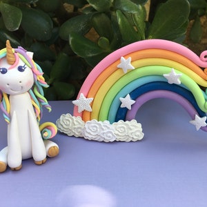 Unicorn cake topper,keepsake custom polymer clay unicorn,rainbow cake topper,rainbow cake topper,clay cake topper birthday,cute rainbow unic