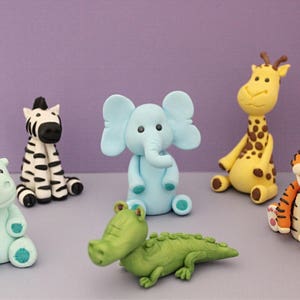 Safari animals cake topper,safari birthday,safari baby shower,polymer clay cake topper,birthday cake topper,baby first birthday,baby shower