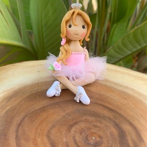 Ballerina caketopper,birthday,ballerina birthday girl,first birthday,keepsake clay caketopper,dancers pretty caketopper,ballerina decoration