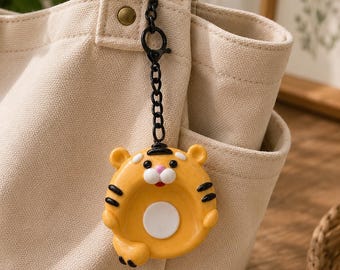 Tiger Worry Stone, Handmade Polymer Clay Pocket Charm, Kawaii Desk Buddy, Anxiety Relief