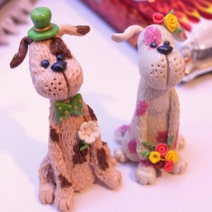 Cake topper,wedding cake topper, personalized cake topper,bride and groom,dog cake topper,clay cake topper,custom charecters cake topper