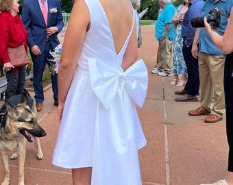 Ada, short satin wedding dress