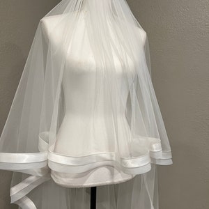 Mikado and organza edge veil zdjęcie 5