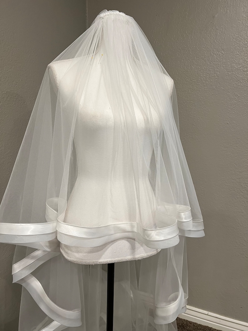 Mikado and organza edge veil zdjęcie 5