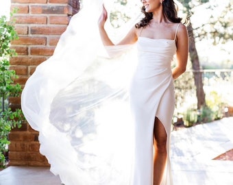 Soft satin simple gown