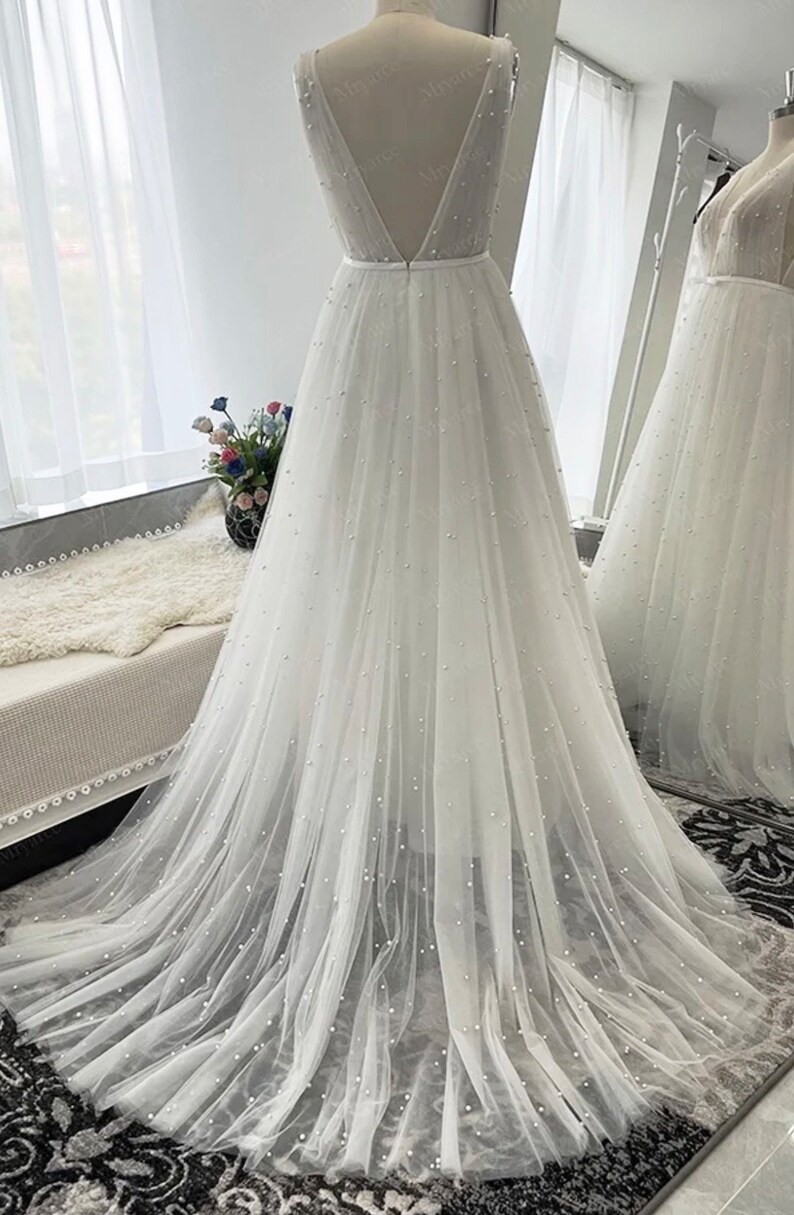Pearl and Tulle Wedding Dress - Etsy