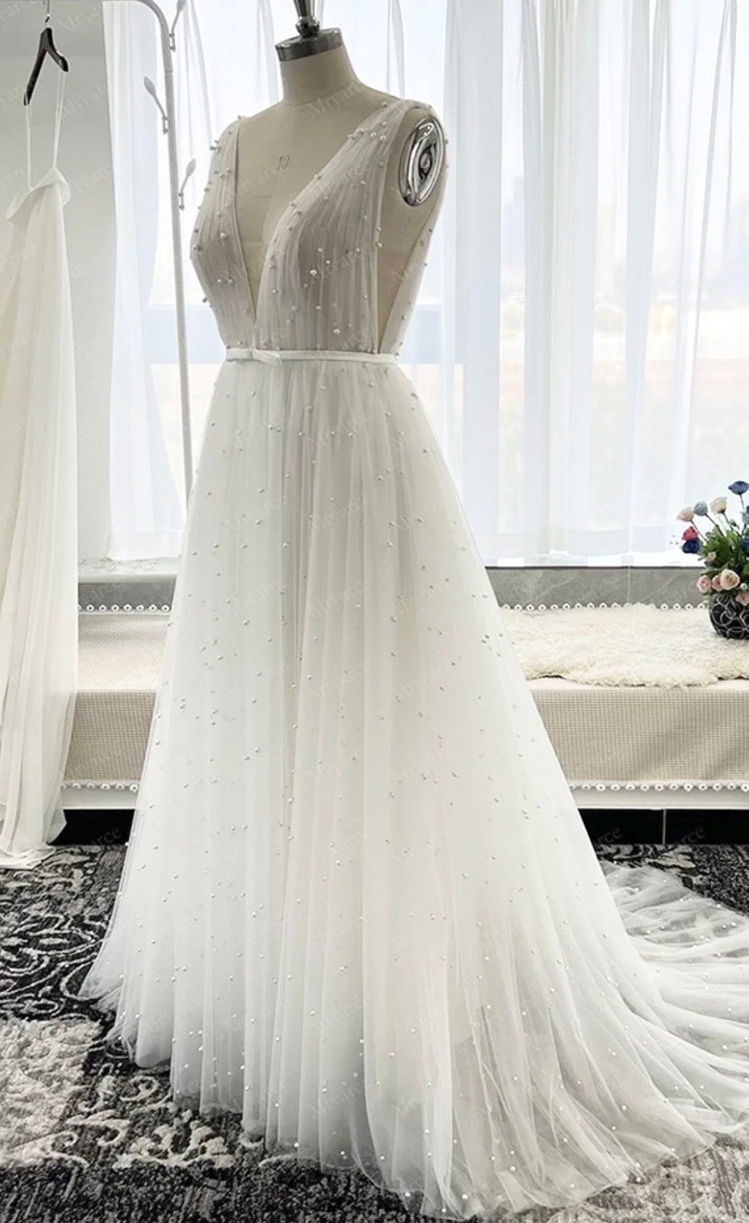 Pearl and Tulle Wedding Dress - Etsy
