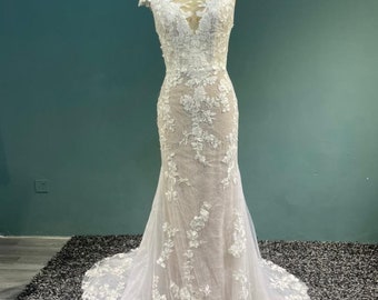 Lace illusion Fit and Flair gown