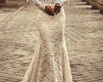 Soft lace corset bodice gown