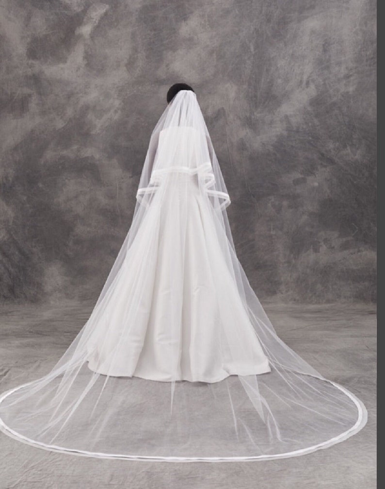 Mikado and organza edge veil zdjęcie 2