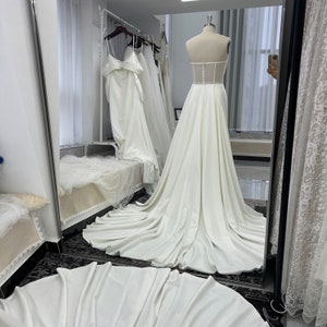 Stretch Crepe Dress with Soutache Bodice and Illusion Neckline